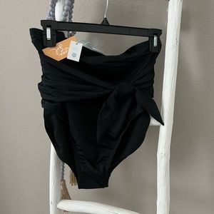Kana Sol high waist black swim bottoms with tie at waist. NWT